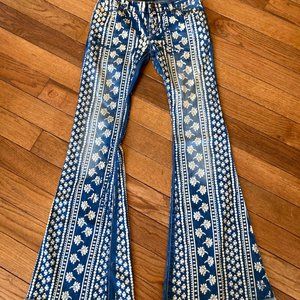 Free People Bali Super Flare Printed Pants Floral